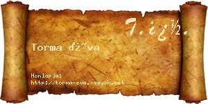 Torma Éva névjegykártya